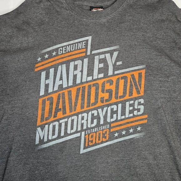 HARLEY DAVIDSON MOTORCYCLES LS GRAY SHIRT OCONOMOWOC WISCONSIN MENS SIZE XL - Picture 2 of 6